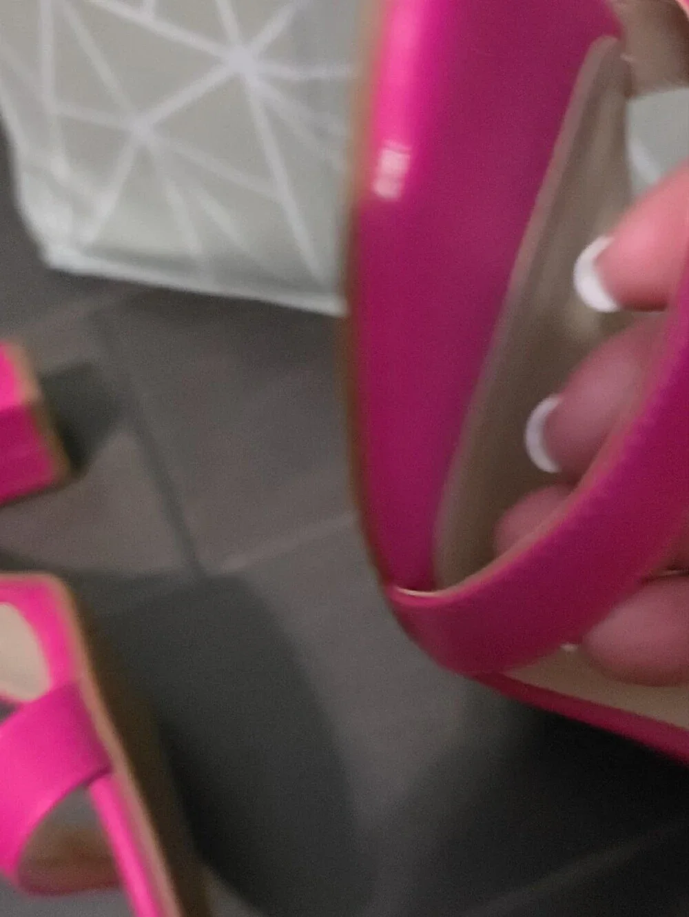 bp Bright Pink Strappy Block Heel Sandals